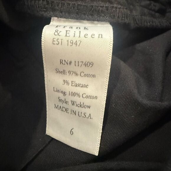 Frank & Eileen Wicklow Washed Black Pants Size 6 - Picture 6 of 7